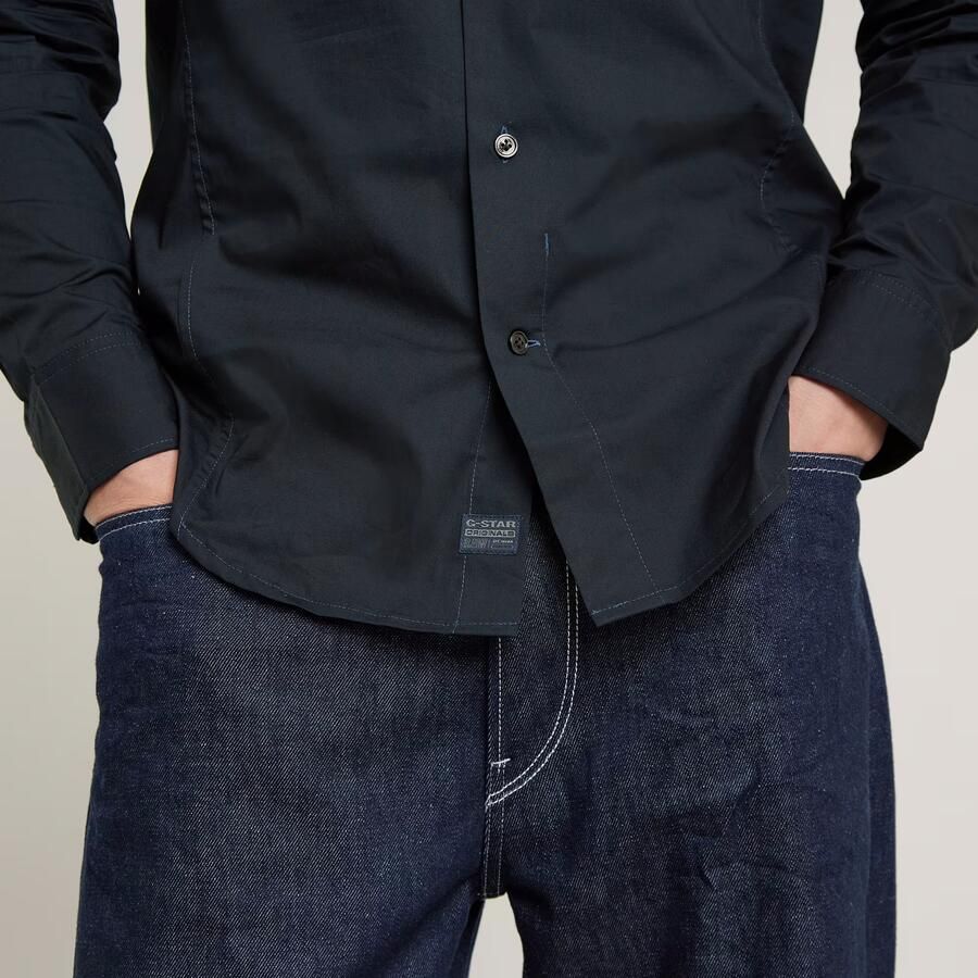 G-Star Overhemd met lange mouwen Dressed super slim Blauw Heren - Foto 4