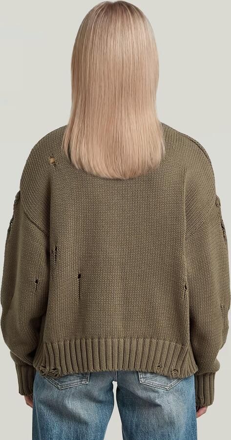 G-Star RAW Drop Needle Loose Gebreide Trui Bruin Dames - Foto 5