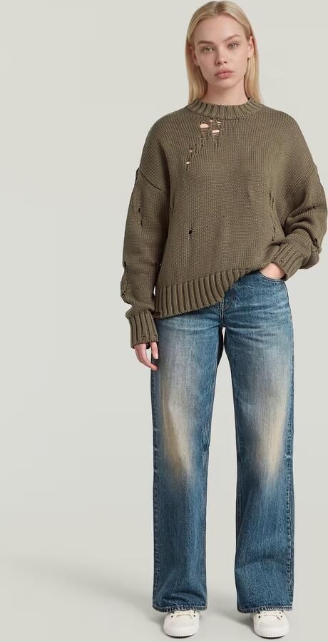 G-Star RAW Drop Needle Loose Gebreide Trui Bruin Dames - Foto 6