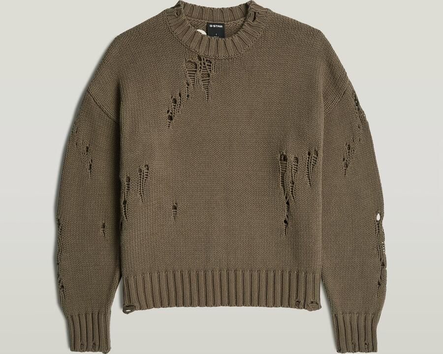G-Star RAW Drop Needle Loose Gebreide Trui Bruin Dames - Foto 2