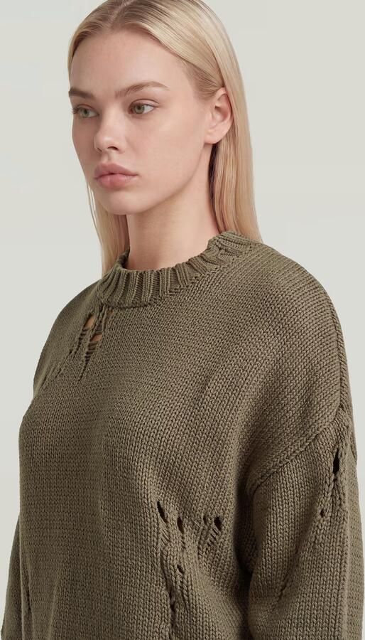 G-Star RAW Drop Needle Loose Gebreide Trui Bruin Dames - Foto 3