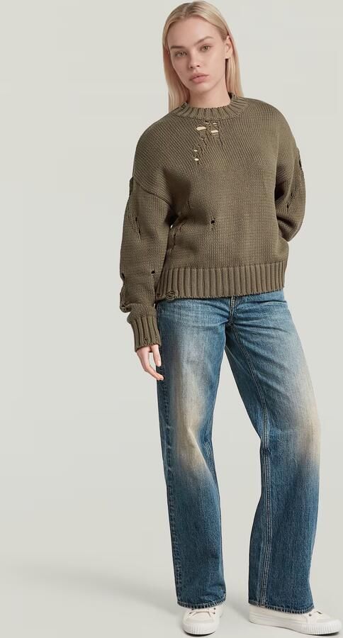 G-Star RAW Drop Needle Loose Gebreide Trui Bruin Dames - Foto 4