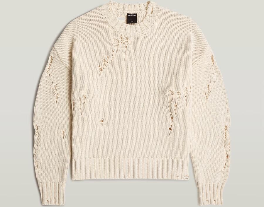 G-Star RAW Drop Needle Loose Gebreide Trui Wit Dames - Foto 3