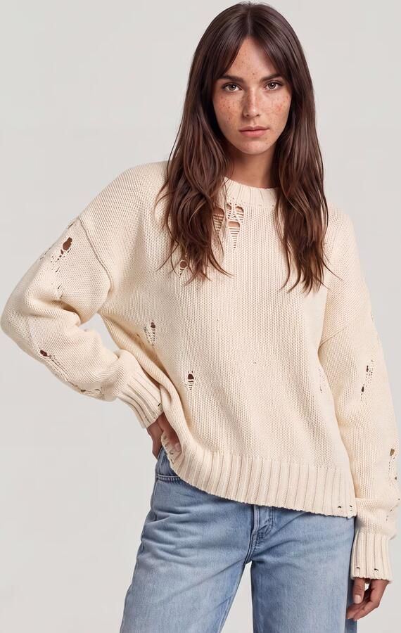 G-Star RAW Drop Needle Loose Gebreide Trui Wit Dames - Foto 5
