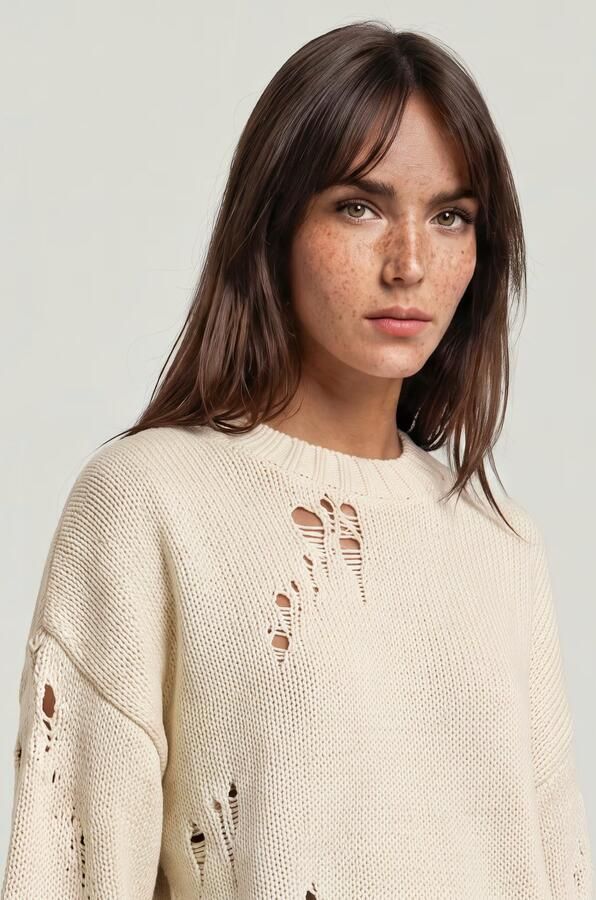 G-Star RAW Drop Needle Loose Gebreide Trui Wit Dames - Foto 4