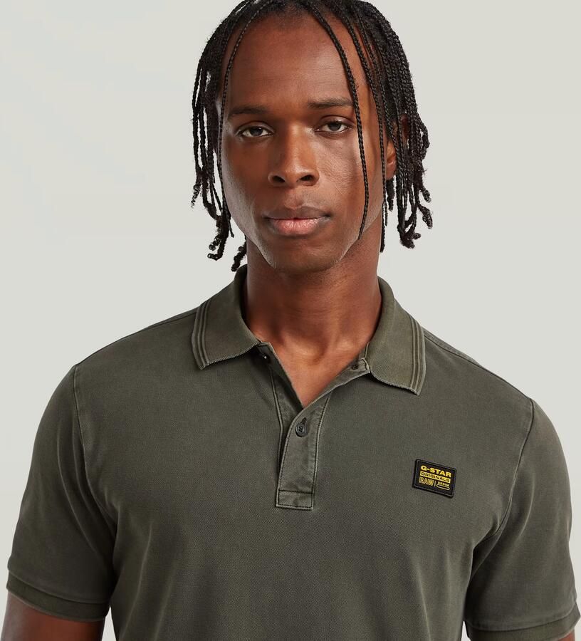 G-Star RAW Dunda Overdyed Slim Polo Badge Grijs Heren - Foto 2