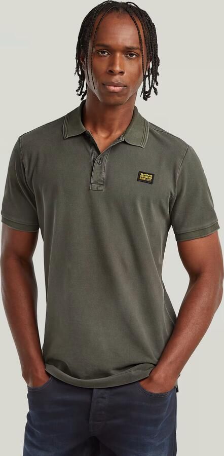G-Star RAW Dunda Overdyed Slim Polo Badge Grijs Heren - Foto 4