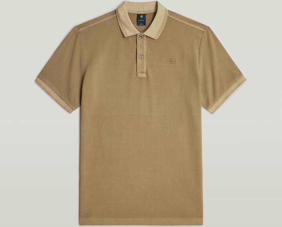 G-STAR RAW Heren Polo's & T-shirts Dunda Overdyed Slim Polo S\s Beige - Foto 9