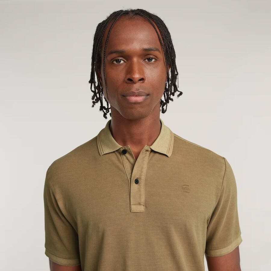 G-STAR RAW Heren Polo's & T-shirts Dunda Overdyed Slim Polo S\s Beige - Foto 6
