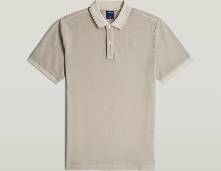 G-Star RAW Dunda Overdyed Slim Polo Beige Heren - Foto 3