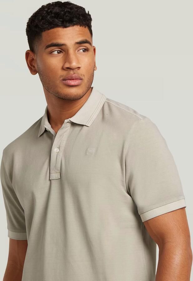 G-Star RAW Dunda Overdyed Slim Polo Beige Heren - Foto 4