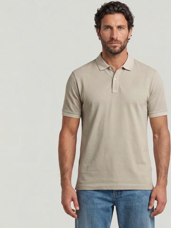 G-Star RAW Dunda Overdyed Slim Polo Beige Heren - Foto 3