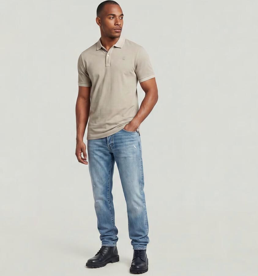 G-Star RAW Dunda Overdyed Slim Polo Beige Heren - Foto 3