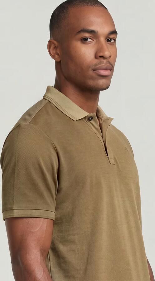 G-STAR RAW Heren Polo's & T-shirts Dunda Overdyed Slim Polo S\s Beige - Foto 13