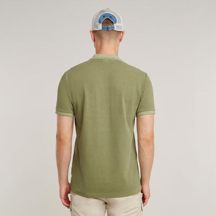 G-STAR RAW Heren Polo's & T-shirts Dunda Overdyed Slim Polo S\s Groen - Foto 5