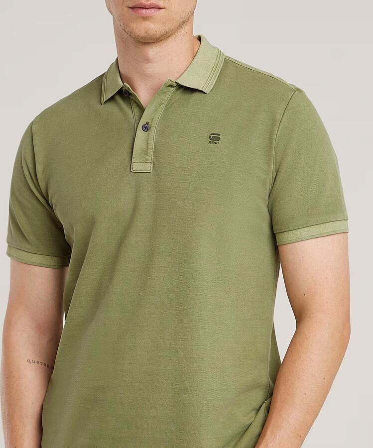 G-STAR RAW Heren Polo's & T-shirts Dunda Overdyed Slim Polo S\s Groen - Foto 9