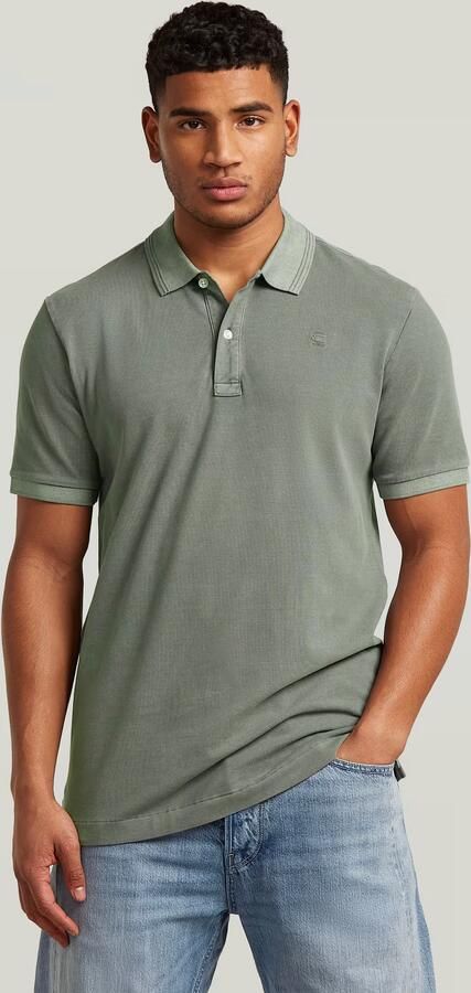 G-Star RAW Dunda Overdyed Slim Polo Groen Heren