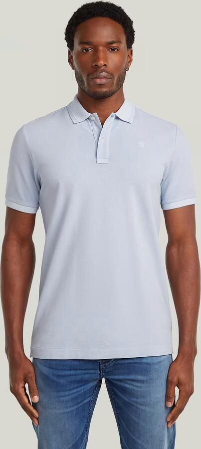 G-STAR RAW Heren Polo's & T-shirts Dunda Overdyed Slim Polo S\s Lichtblauw - Foto 5