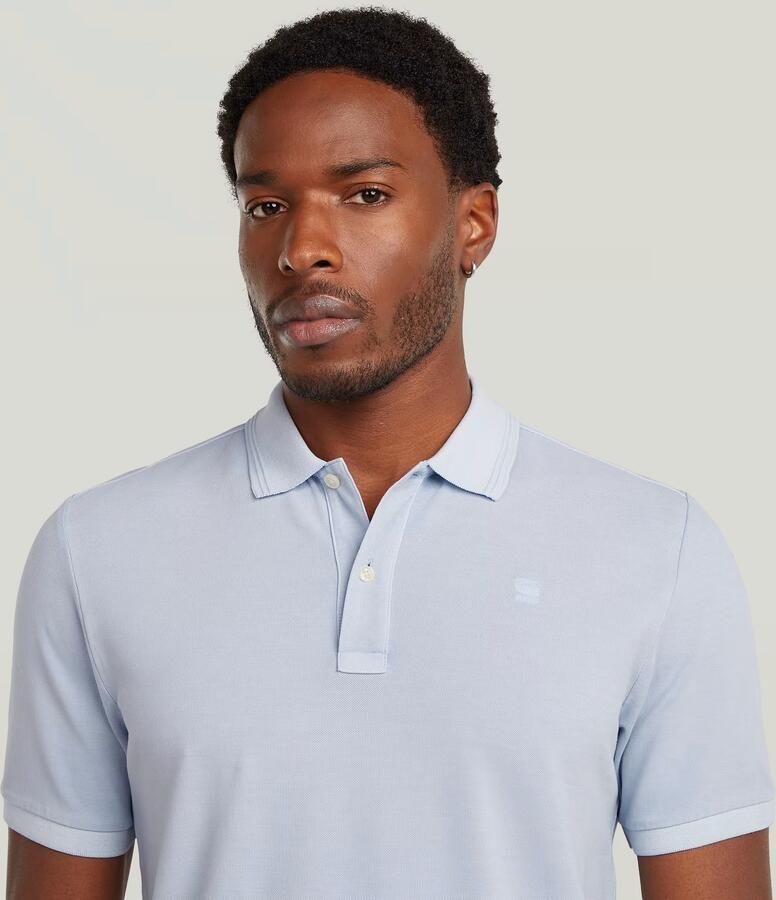 G-STAR RAW Heren Polo's & T-shirts Dunda Overdyed Slim Polo S\s Lichtblauw - Foto 7