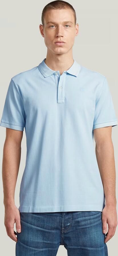 G-Star RAW Dunda Overdyed Slim Polo Lichtblauw Heren