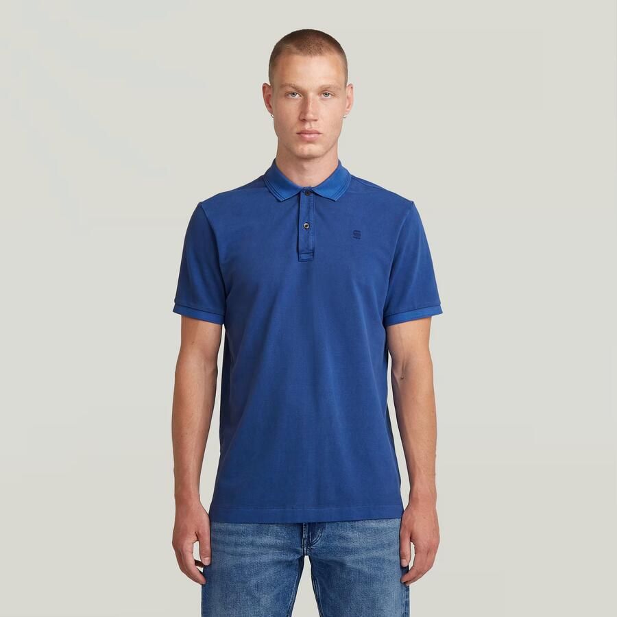 G-Star RAW Dunda Overdyed Slim Polo Midden blauw Heren - Foto 7