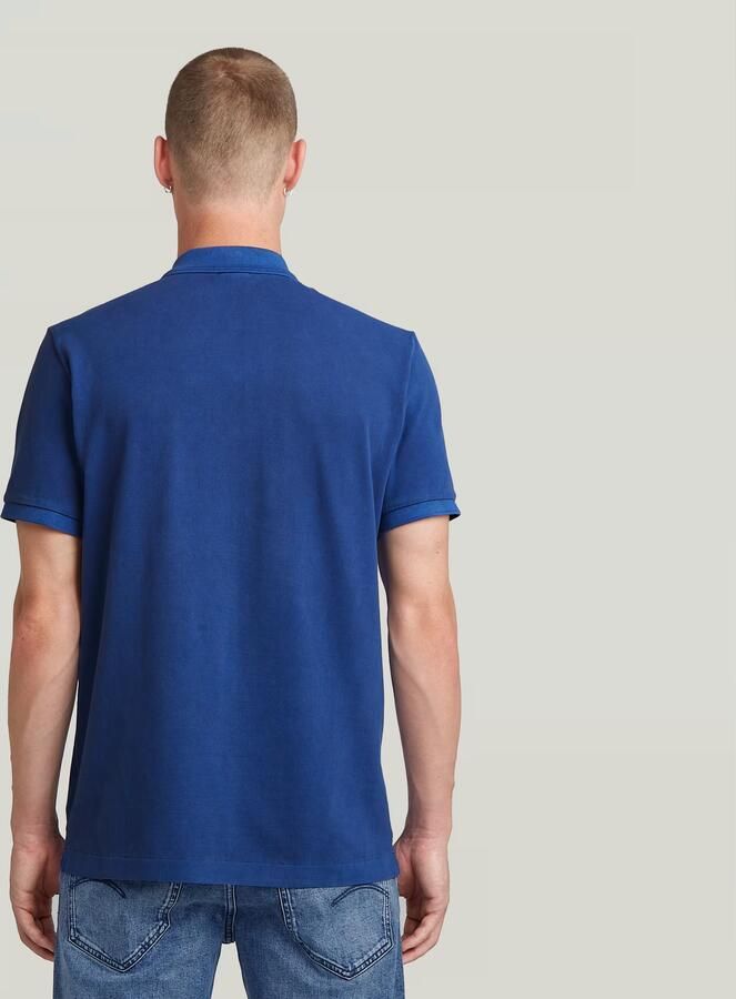 G-Star RAW Dunda Overdyed Slim Polo Midden blauw Heren - Foto 4