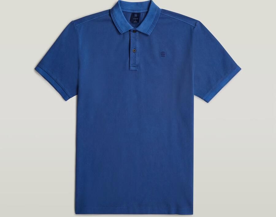 G-Star RAW Dunda Overdyed Slim Polo Midden blauw Heren - Foto 2
