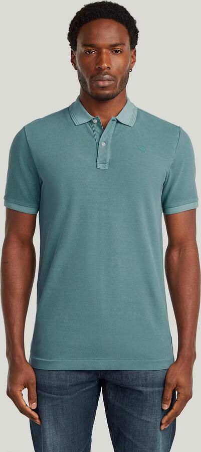 G-STAR RAW Heren Polo's & T-shirts Dunda Overdyed Slim Polo S\s Mint - Foto 5