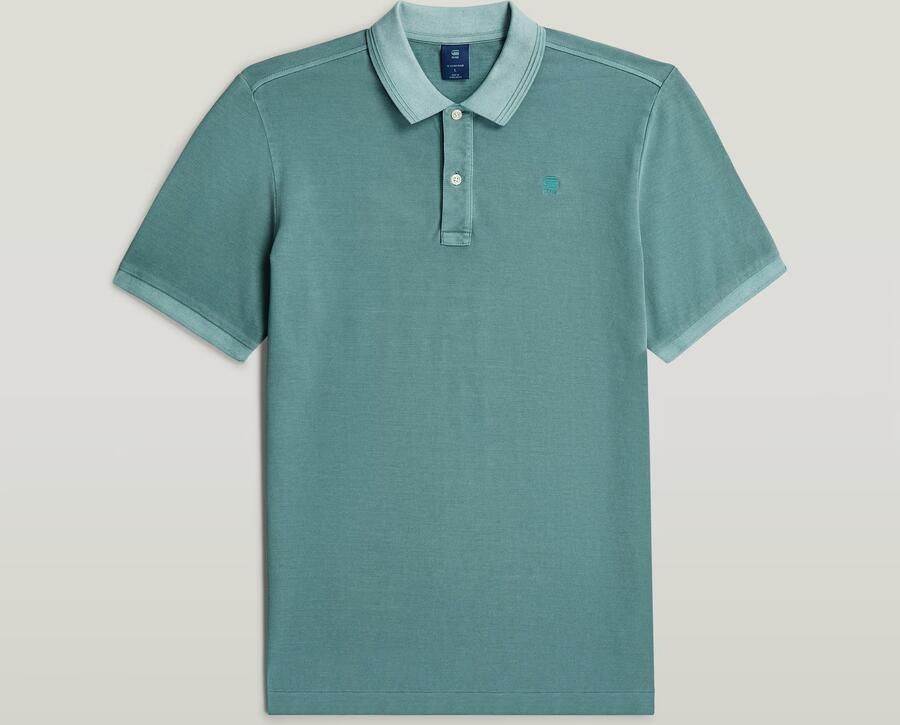 G-STAR RAW Heren Polo's & T-shirts Dunda Overdyed Slim Polo S\s Mint - Foto 8