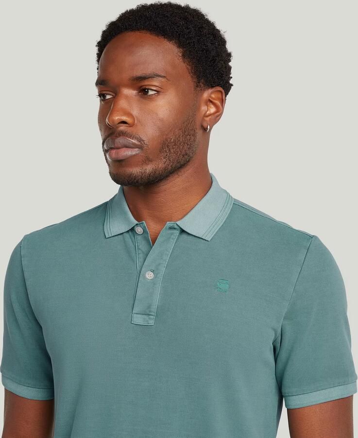 G-STAR RAW Heren Polo's & T-shirts Dunda Overdyed Slim Polo S\s Mint - Foto 7