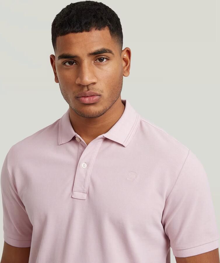 G-Star RAW Dunda Overdyed Slim Polo Roze Heren - Foto 3