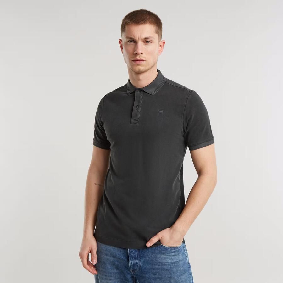 G-STAR RAW Heren Polo's & T-shirts Dunda Overdyed Slim Polo S\s Zwart - Foto 11