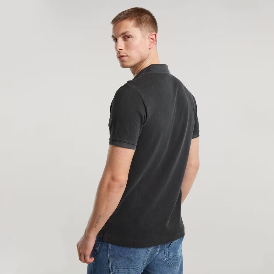 G-STAR RAW Heren Polo's & T-shirts Dunda Overdyed Slim Polo S\s Zwart - Foto 5