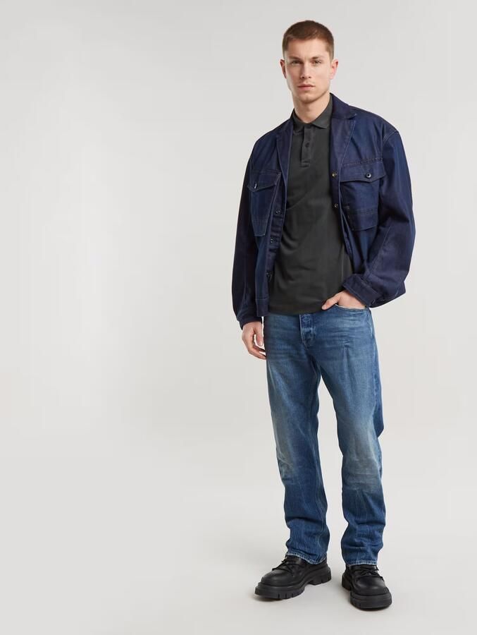 G-STAR RAW Heren Polo's & T-shirts Dunda Overdyed Slim Polo S\s Zwart - Foto 10