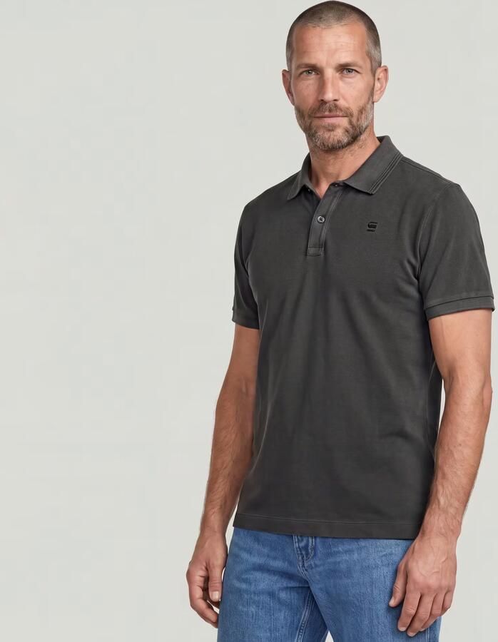 G-STAR RAW Heren Polo's & T-shirts Dunda Overdyed Slim Polo S\s Zwart - Foto 8