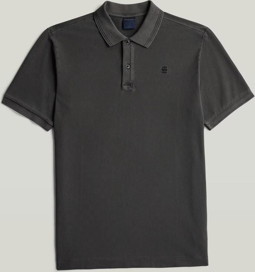G-STAR RAW Heren Polo's & T-shirts Dunda Overdyed Slim Polo S\s Zwart - Foto 6