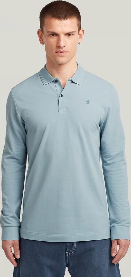 G-Star RAW Dunda Slim Longsleeve Polo Lichtblauw Heren - Foto 7