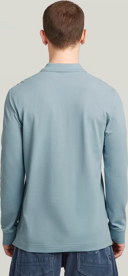G-Star RAW Dunda Slim Longsleeve Polo Lichtblauw Heren - Foto 5