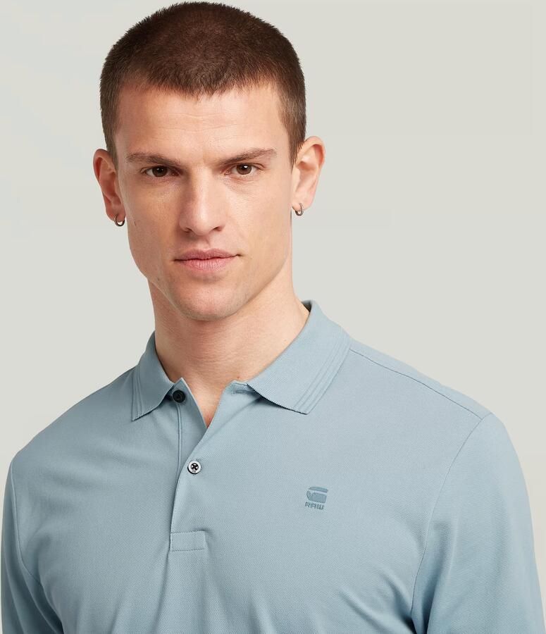 G-Star RAW Dunda Slim Longsleeve Polo Lichtblauw Heren - Foto 2