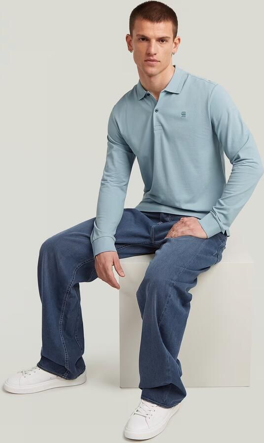 G-Star RAW Dunda Slim Longsleeve Polo Lichtblauw Heren - Foto 4