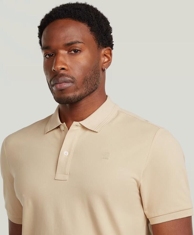 G-Star RAW Dunda Slim Polo Beige Heren - Foto 3