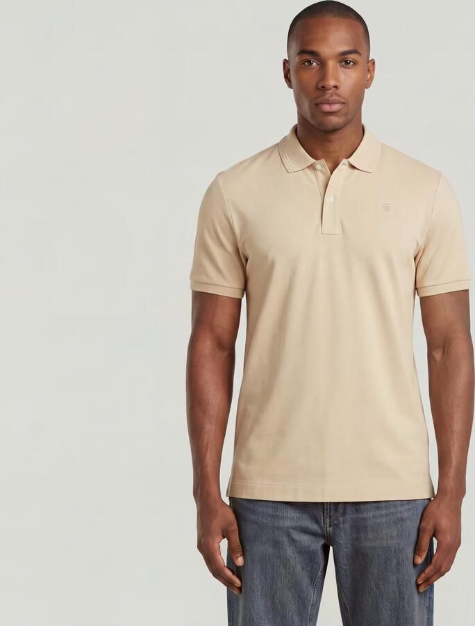 G-Star RAW Dunda Slim Polo Beige Heren - Foto 5