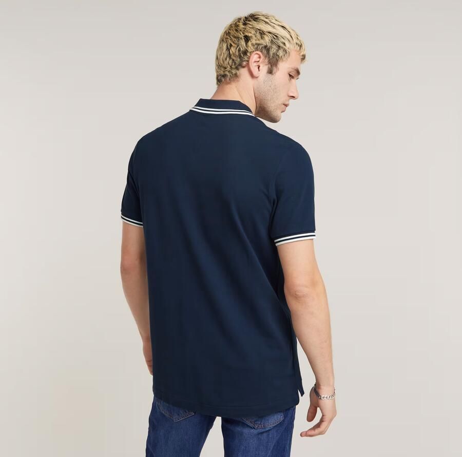 G-Star G Star RAW slim fit polo met biologisch katoen sartho blue milk - Foto 8