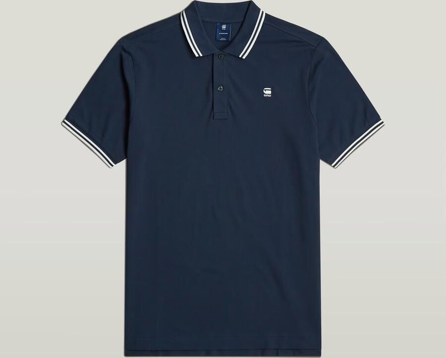 G-Star G Star RAW slim fit polo met biologisch katoen sartho blue milk - Foto 14