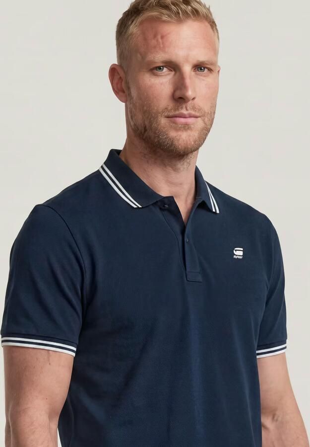 G-Star G Star RAW slim fit polo met biologisch katoen sartho blue milk - Foto 17