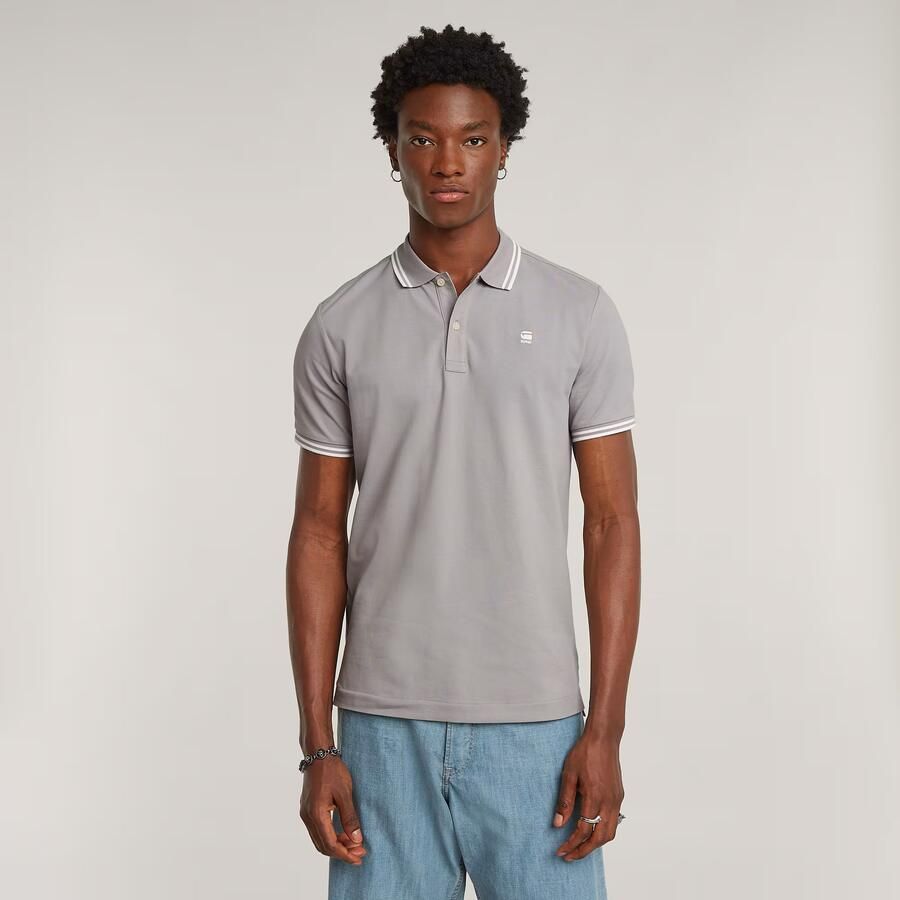 G-STAR RAW Heren Polo's & T-shirts Dunda Slim Stripe Polo S s Lichtgrijs - Foto 6