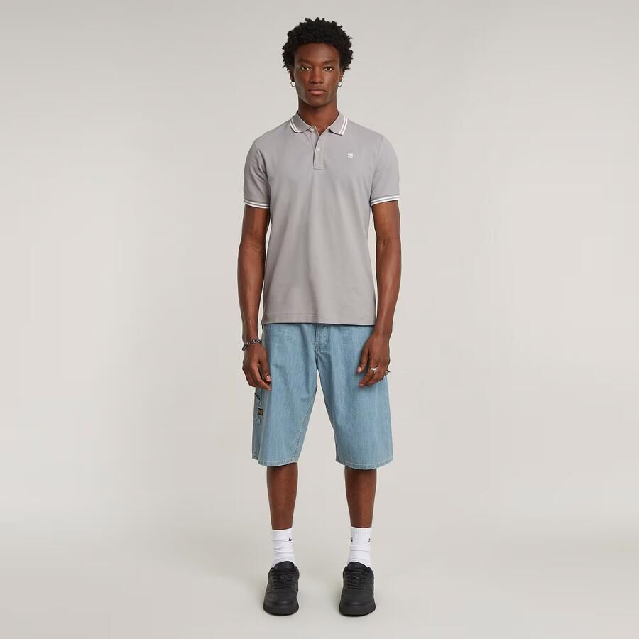 G-STAR RAW Heren Polo's & T-shirts Dunda Slim Stripe Polo S s Lichtgrijs