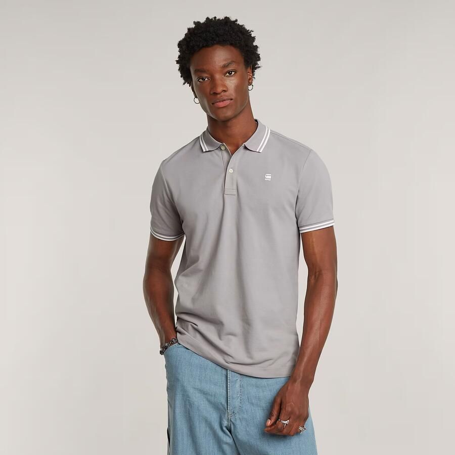 G-STAR RAW Heren Polo's & T-shirts Dunda Slim Stripe Polo S s Lichtgrijs - Foto 3