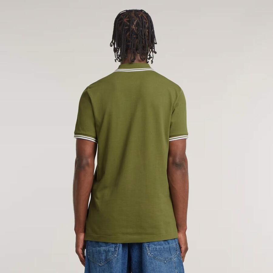 G-Star RAW Dunda Slim Stripe Polo Groen Heren