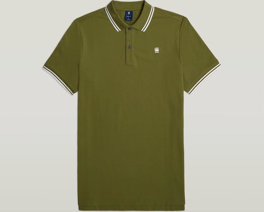 G-Star RAW Dunda Slim Stripe Polo Groen Heren - Foto 6